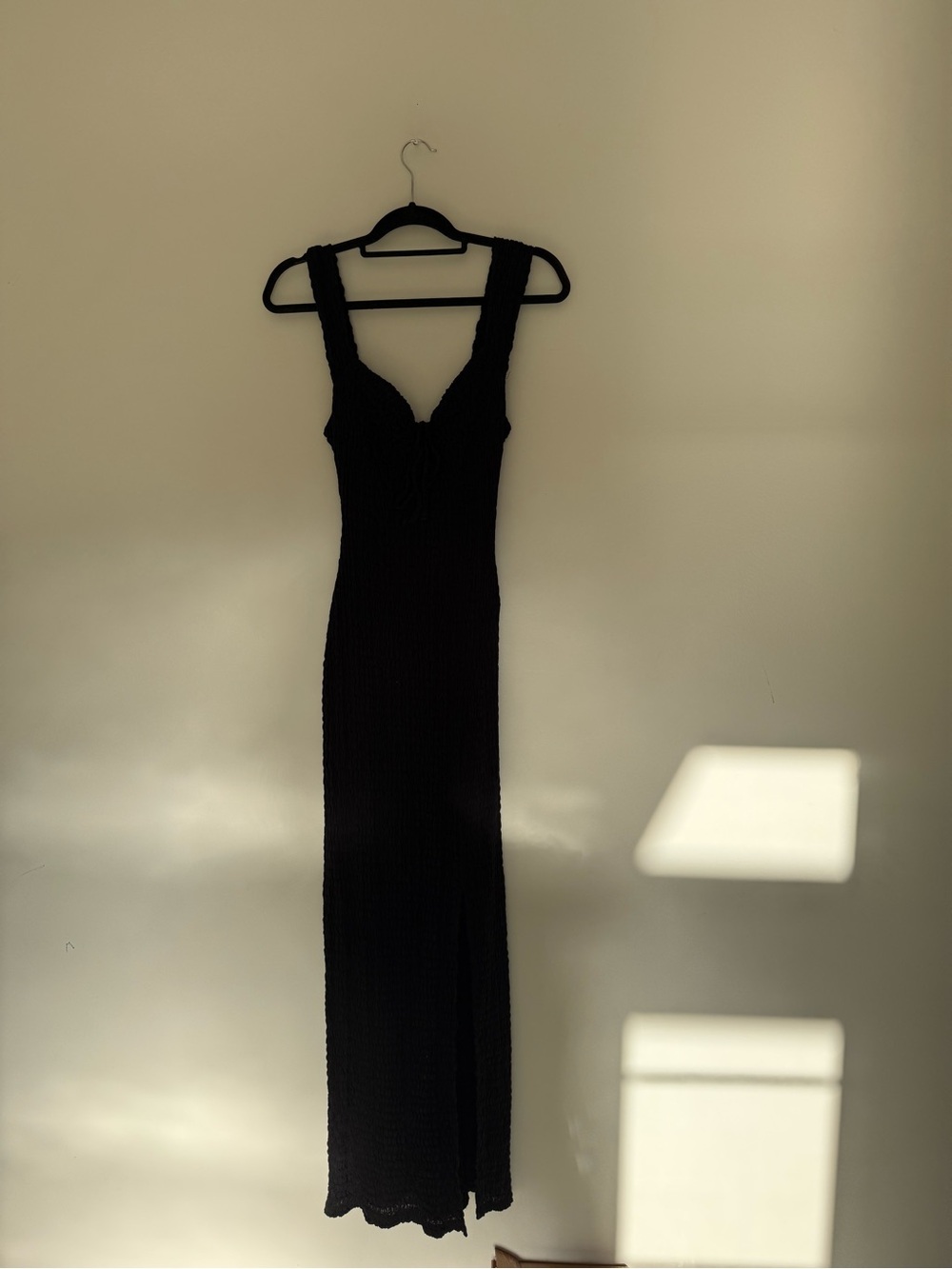 Free People Black Sleeveless Maxi Dress with Sweetheart Neckline